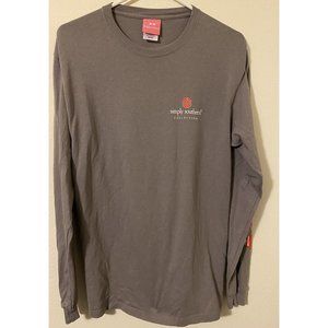 Simply Southern Long Sleeve Top T Shirt Women Medium M Tailgate Hard Gray